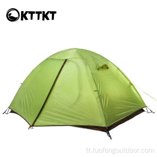 2.5kg yeşil dış mekan dağcılık trekking çift çadır